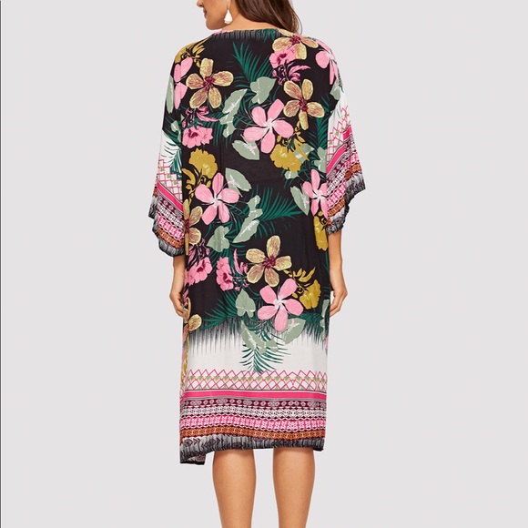 Floral kimono swimwear cover up - Picture 3 of 5